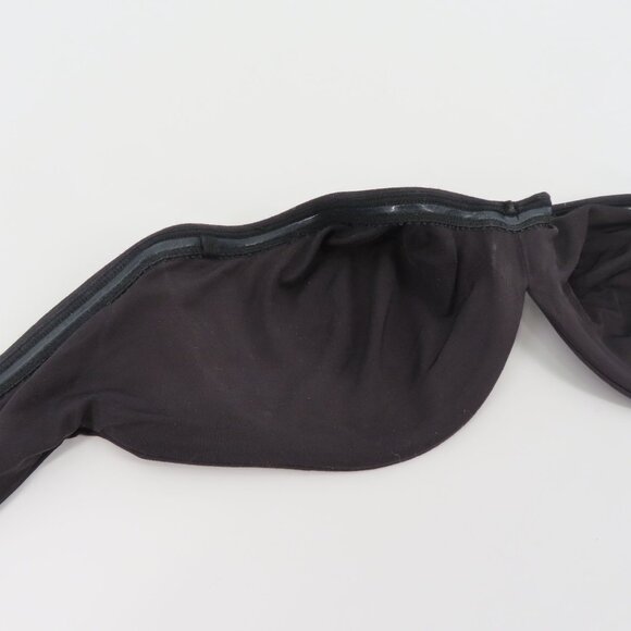 VTG Ralph Lauren 36C Bra Strapless Underwire Black Embroidered Slinky Smooth Y2K - Picture 6 of 11